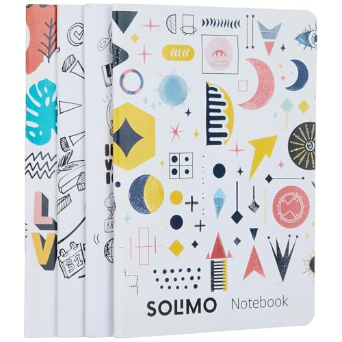 Image of Amazon Brand - Solimo A5 Unruled Notebook | 80 GSM | Easy to Carry | Suitable for Sketching or Doodling, To-do lists & more | Set of 4 | Matte Finish | Floral Design (60 Pages Each)