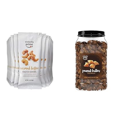 Amazon Com Amazon Brand Wickedly Prime Roasted Cashews Coconut Toffee Snack Pack 1 5 Ounce Pack Of 15 Peanut Butter Filled Pretzels 44 Ounce Grocery Gourmet Food Amazon Com Amazon Brand Wickedly Prime Roasted Cashews Coconut Toffee Snack Pack 1 5 Ounce Pack Of 15 Peanut Butter Filled Pretzels 44 Ounce Grocery Gourmet Food
