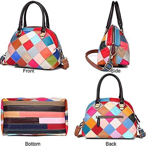 Bolso Dome Satchel para mujer en cuero genuino miniatura 6