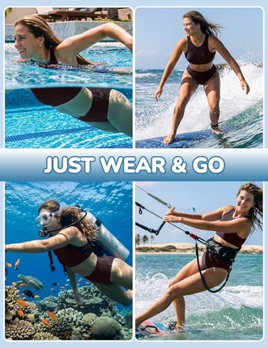 Image of Period Swimwear for Teens Women High Waisted Swimsuit Bikini Bottoms Menstrual Swim Bottoms Tankini Bathing Suit