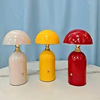 Luminária Abajur de Mesa LED Sem Fio Portátil Recarregável com Dimmer, 3 Tons de Luz e Bateria de Longa Duração para Quarto, Sala e Escritório(Amarelo)