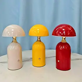 Luminária Abajur de Mesa LED Sem Fio Portátil Recarregável com Dimmer, 3 Tons de Luz e Bateria de Longa Duração para Quarto, Sala e Escritório(Amarelo)