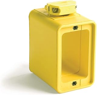 Woodhead 3050 Super-Safeway Multiple Outlet Box - Yellow, Dual Sided Mounting Box with Standard Depth, C-Clamp, Box Only