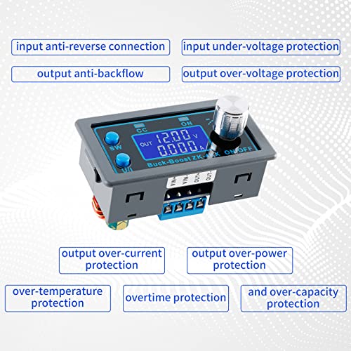 Image of ZK-4KX DC-DC Buck Boost Converter Regulator CNC Adjustable CC CV 0.5-30V Voltage Converter DIY Solar Battery Charging Power Supply Module LCD Display with Shell
