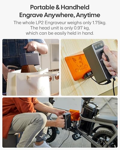 Image of LaserPecker LP2 Laser Engraver with Roller, Portable and Handheld Laser Engraving Machine for Wood Metal Leather Acylic Engraving Laser Cutter, Suit Set with Versatile Rotary Roller