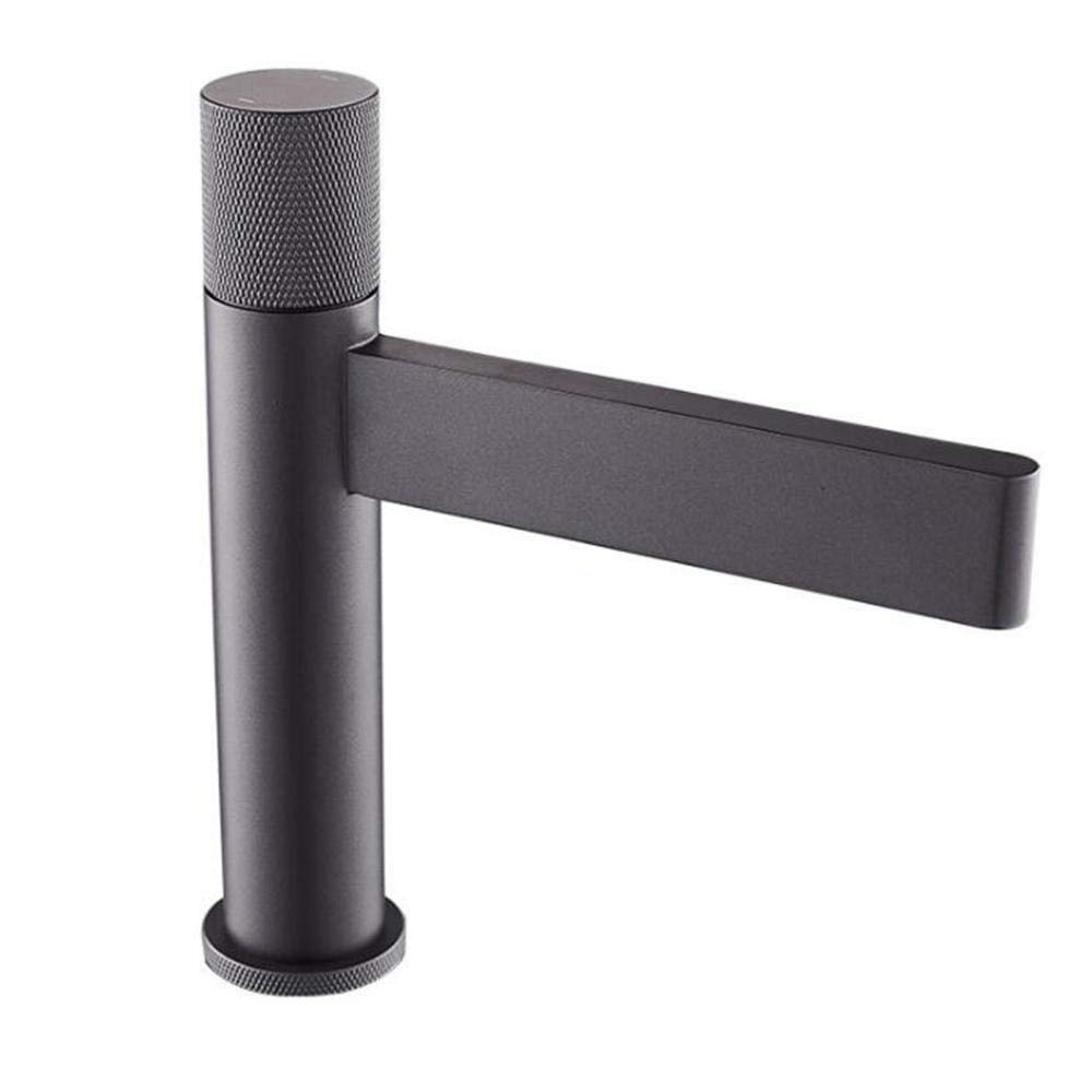 Lavabo mitigeur cascade gris en laiton eau chaude et froide monotrou