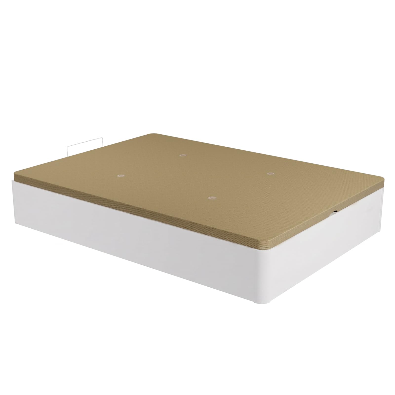 DUÉRMETE ONLINE - Canapé Abatible Blanco 135x190 cm, Gran Capacidad de Almacenaje, Estructura Súper Reforzada, Tapa 3D Transpirable, Incluye Subida a Domicilio