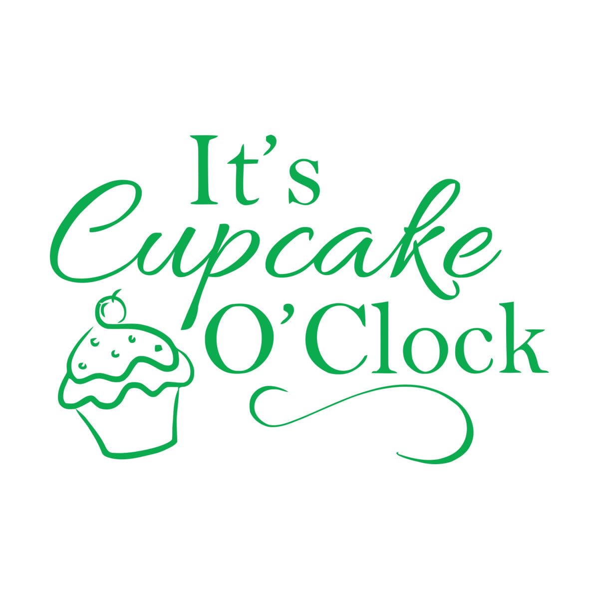 Dessert Cake Vinyl Window Sticker It's Cupcake O'Clock Quote Wall Poster Cupcake Shop Decoration Bakery Cake Wall Decals Extra Large - 56x84cm