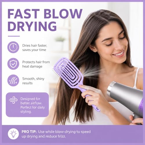 Image of Premium 3D Detangling Hair Brush for Women & Men- Anti Hair Fall Comb for Curly, Wavy & Straight Hair | Hair Straightening Brush, Wet & Dry Styling Brush | Scalp Massager, Frizz Control & Tangle Free Grooming Brush (PACK OF 1)