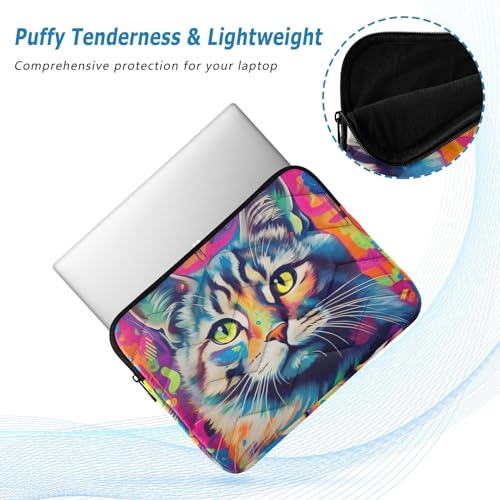 Funda para laptop 13-14 pulgadas impermeable con diseño gato miniatura 5