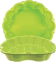 Ondis24 Lot de 2 bacs à sable en plastique, en forme de coquillage, avec couvercle (87 cm, citron vert)