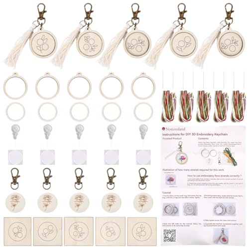 Kit de broderie au point de croix débutant pour bijoux pendentifs