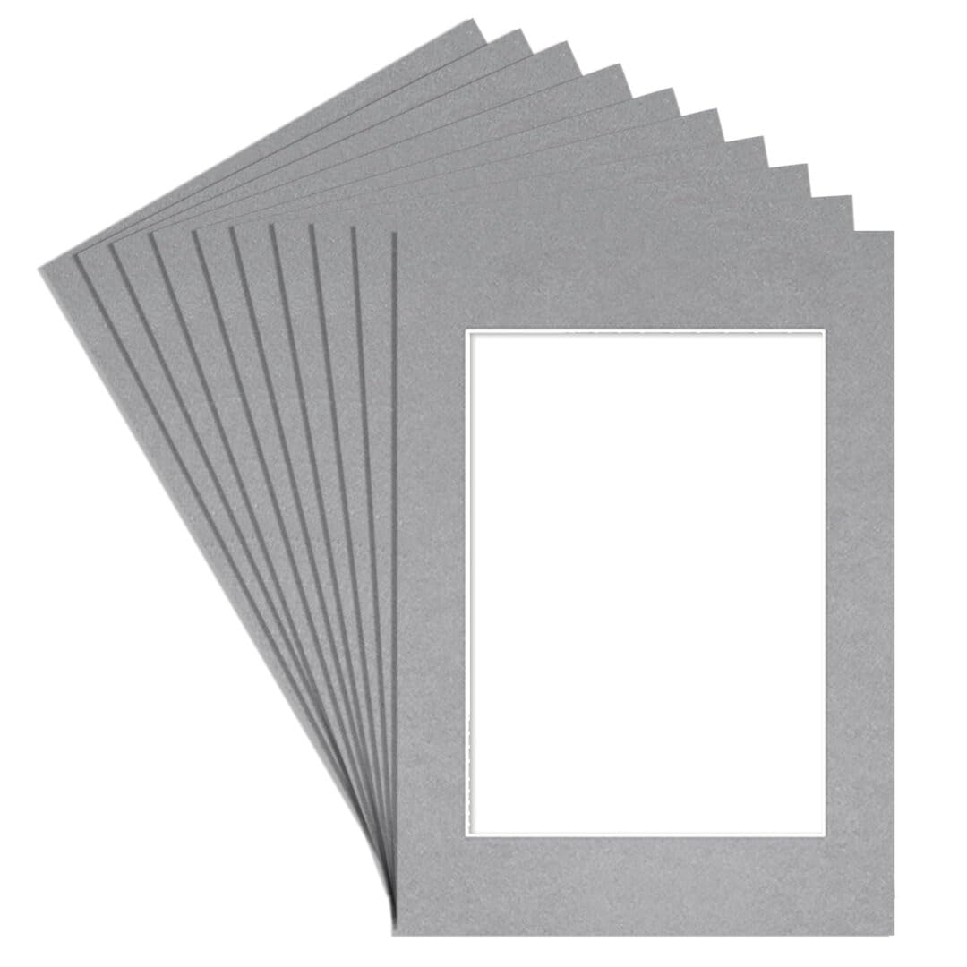 Alison Kingsgate A4 Silver Picture Mount for Frames - A5 Aperture - Pack 10 — image 1