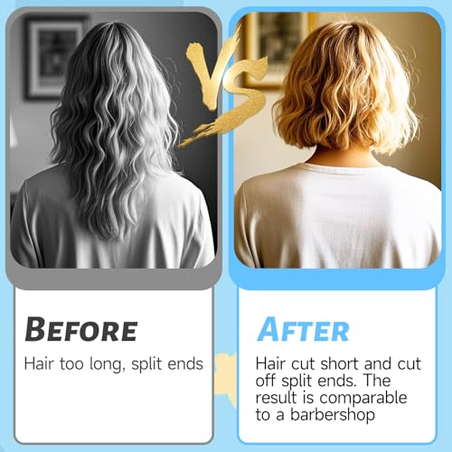 Professional Hair Styling Tools: DIY Layering and Trimming Kit with Clips, Guide for Bangs, Layers, Split Ends - Blue - Image 5