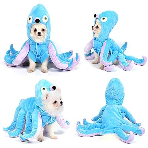 Yoption Dog Cat Octopus Costumes, Pet Halloween Christmas Cosplay Dress Hoodie Funny Outfits Clothes (S) Cover