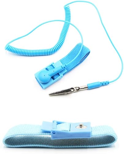 Banda de muñeca antiestática con cable de conexión a tierra correa antichoque pulsera con cable de conexión a tierra pinza de cocodrilo cordón largo