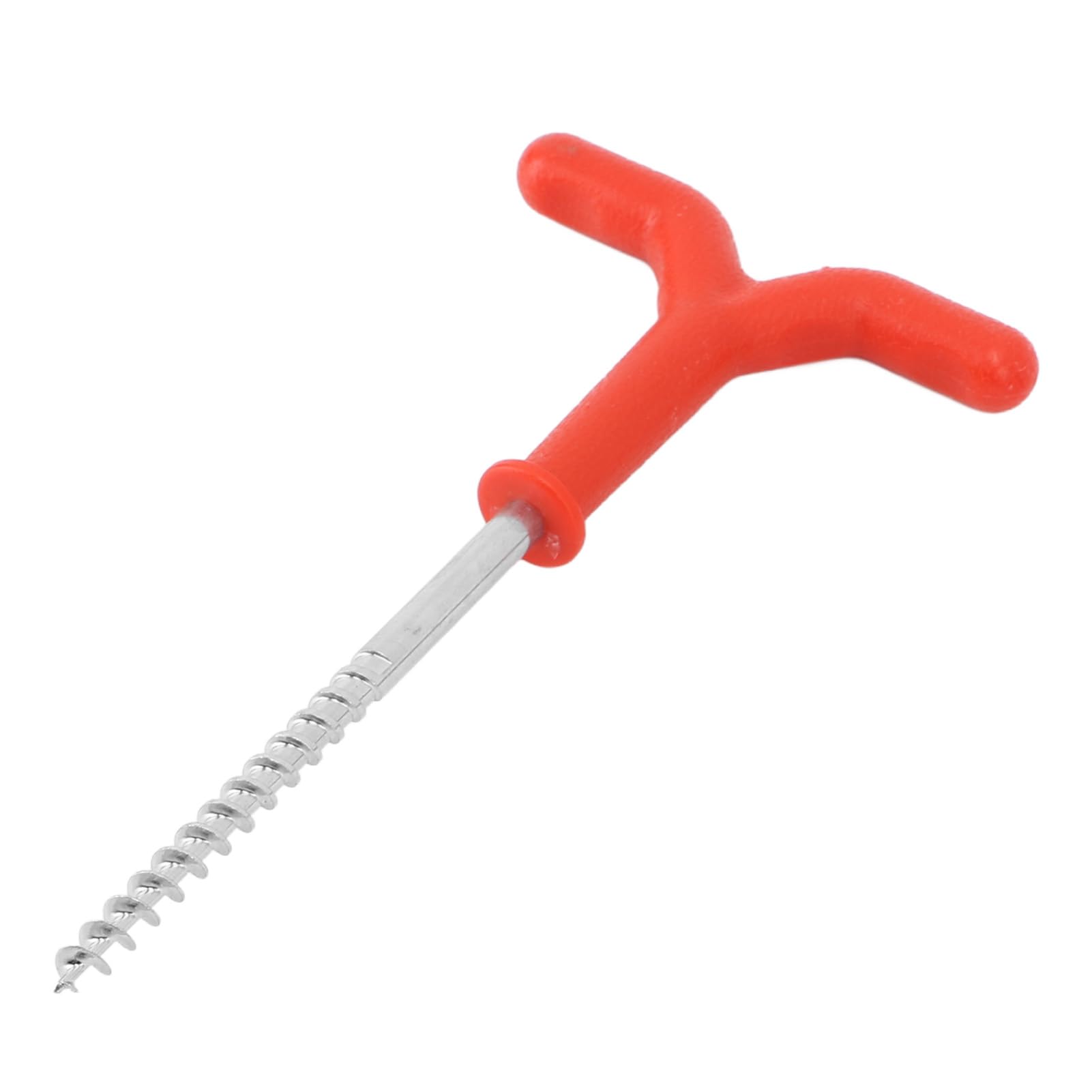 5 Stück Eisfischen-Zelthering, Eisschrauben, Befestigungspfahl, Schnellbohrer für Zeltbefestigung, Hering, Rot, 18,5 cm