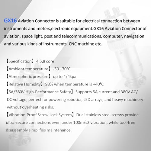 Conector Aviation GX16-5 8 pares macho y hembra metal plástico miniatura 7