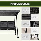 Outsunny Hollywoodschaukel, 3-Sitzer Gartenschaukel - 7