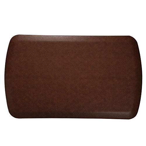 Amcomfy Anti Fatigue Kitchen Mat Standing Desk Mat Cushioned Comfort Floor Pads for Home Kitchen Offices Standup Desks Garages（22 x 36 x 7/8 Inches, Dark Brown）