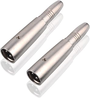 iYueMps XLR Male to 1/4" Female Adapter, 3 Pin XLR Male to 6.35mm Female Socket Audio Connector, TS/TRS Quarter inch to XLR Jack Converter(2 x 6.35mm Female to XLR Male)