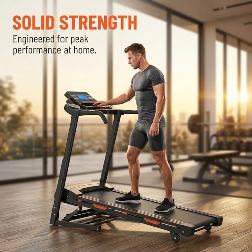 Image of Walking Pad, 3.25HP Foldable Treadmill with 15% Auto Incline & Bluetooth Speakers, 8 Shock Absorbers for Knee Protection, 400 lbs Capacity