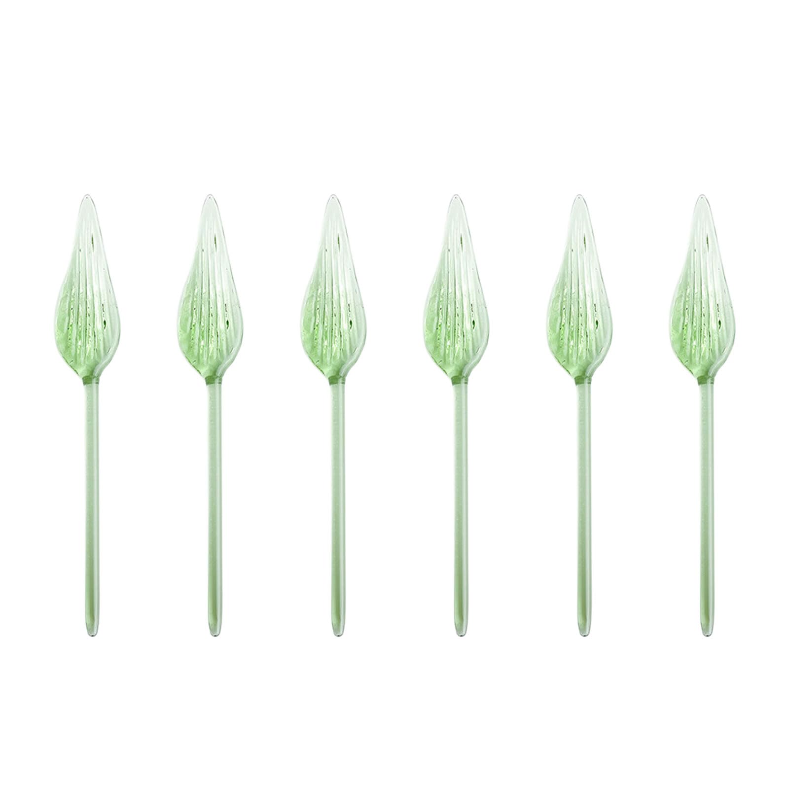 Kaeltsyn Of 6 Handcrafted Miniature Glass Floral Ornament Delicate Simulation Flower Floral Embellishments for Shelf Decors Decorative Glass Flower Set