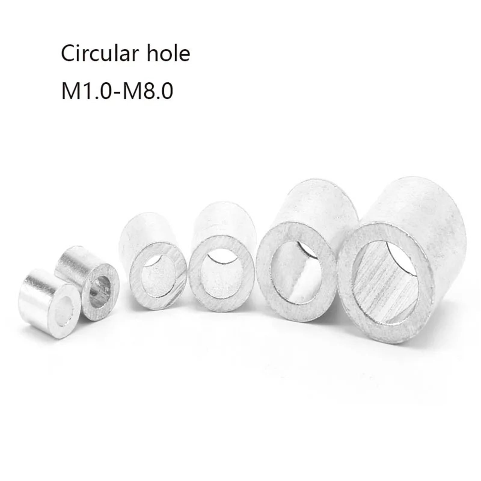 Manchon à boucle à sertir en aluminium, Manchons à sertir en aluminium M0.5-M12, trou circulaire simple et Double, paquet de 5 500 pièces for câbles métalliques(M3 200pcs Two hole)
