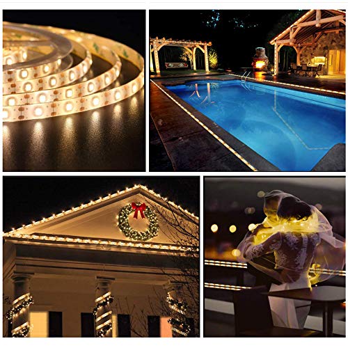 KISUFU Solar LED Strip Lights Outdoor Warm White 30 LEDs/m LED String Lights Solar Powered Flexible Waterproof Light Strip for Garden Porch Christmas Path Home Decoration (3 - Image 4