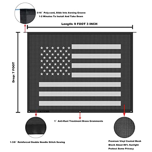 Image of RV Awning Mesh Sun Shade Screen for Motorhome Camper Trailer Sunshade