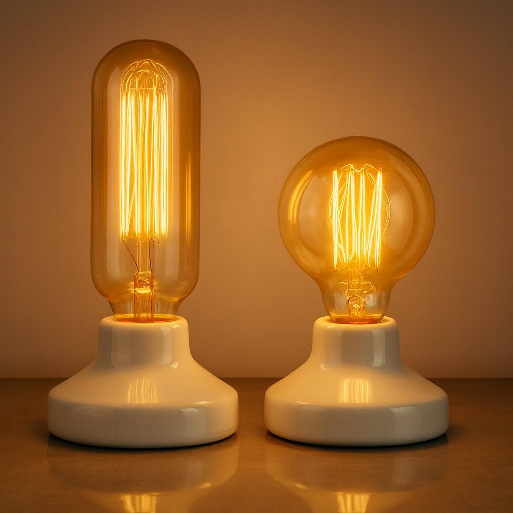 Lampe encastrable en porcelaine E27, vernis blanc
