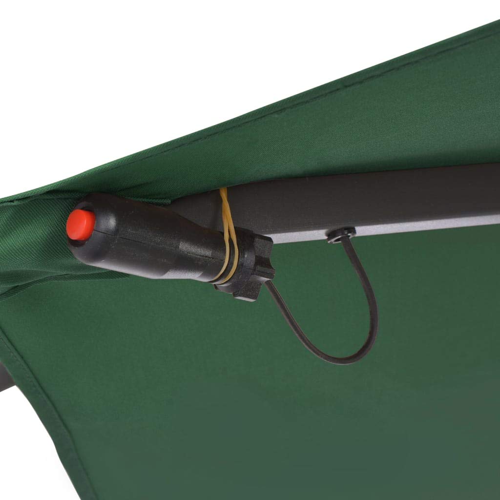 Gecheer Parasol Excéntrico Sombrilla Voladiza Parasole para Terraza Jardín Playa Balcón Piscina Patio Sombrilla voladiza con luces LED y poste de metal 350 cm verde
