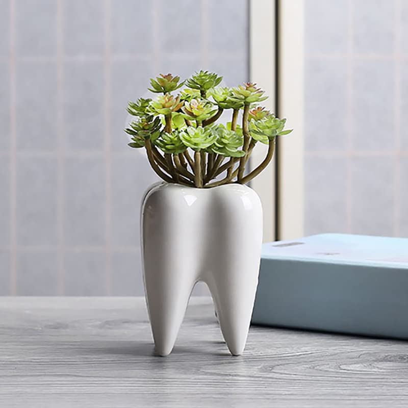 Doniczka do sadzenia zęby doniczki ceramiczna doniczka w kształcie zębów doniczka biała ceramiczna doniczka na sukulenty bonsai zestaw 4 doniczek do wnętrz