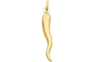 1 Gram Gold Italian Bull's Horn Charm Pendant