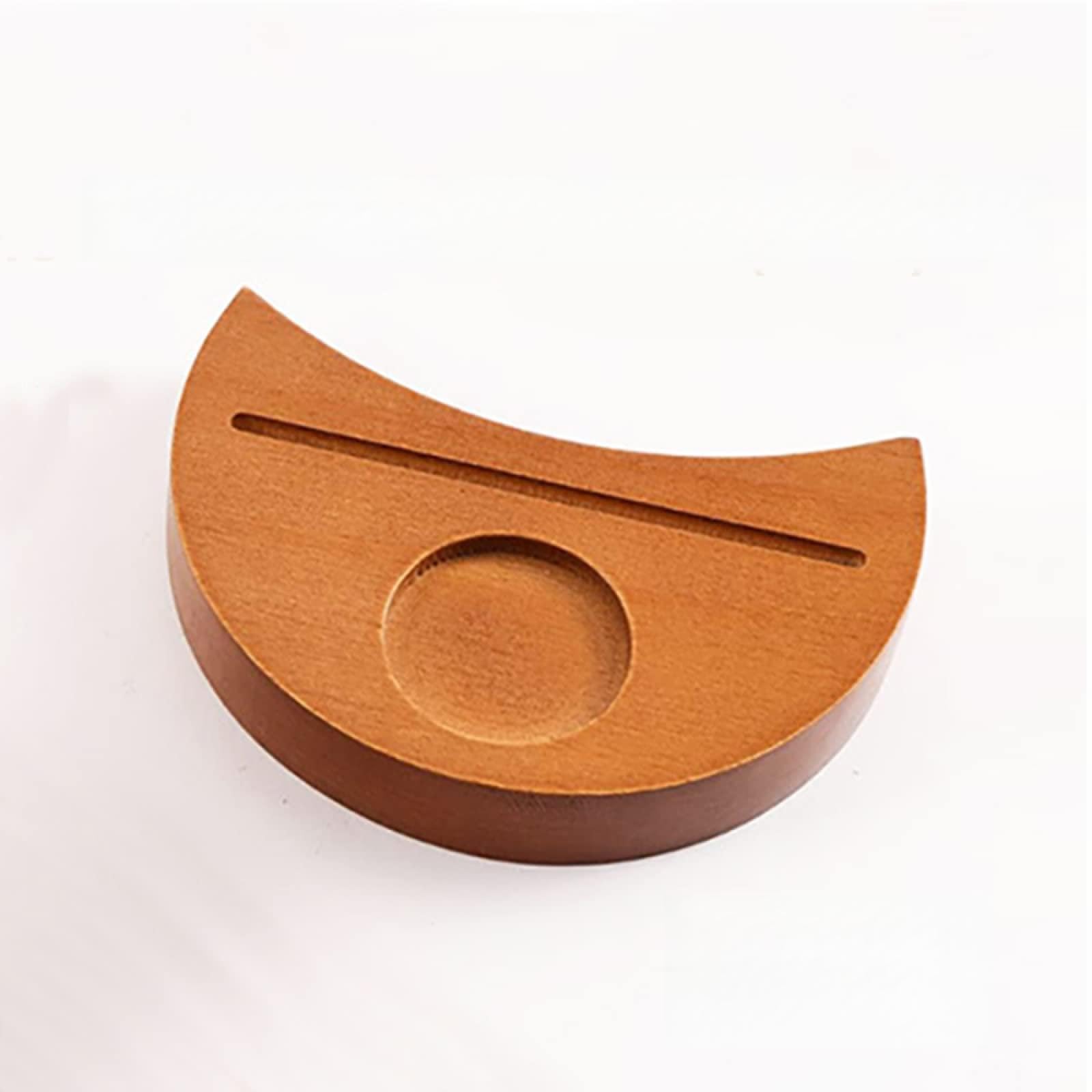 Porta carte per tarocchi in legno con tripla luna e stella, supporto per candele, espositore per altare con base in legno intagliato a mano, decorazione per la casa, mezza luna