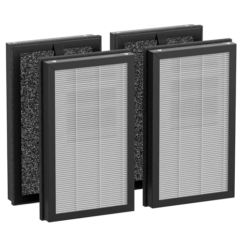 Image of PM1240B & AP2 Air Filter Replacement ONLY Compatible with Priestley PM1240B and Airversa AP2 Purelle Air Purifier 3-Stage Powerful Filtration HEPA Filtering 99.97% Smoke, Odor, Particles, 4 Pack