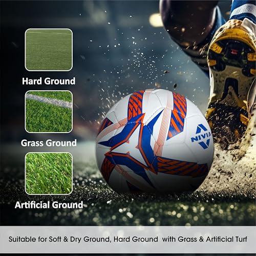 Nivia Shining Star Football/Rubberized Stitched Football/32 Panels/International Match Ball/Size - 5 (Orange) 4 51m+zELMUIL