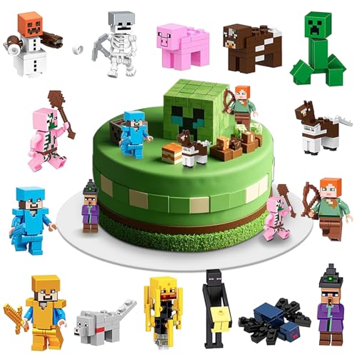 16pcs Cake Topper Action Figures for Birthday Party Cake Decorations