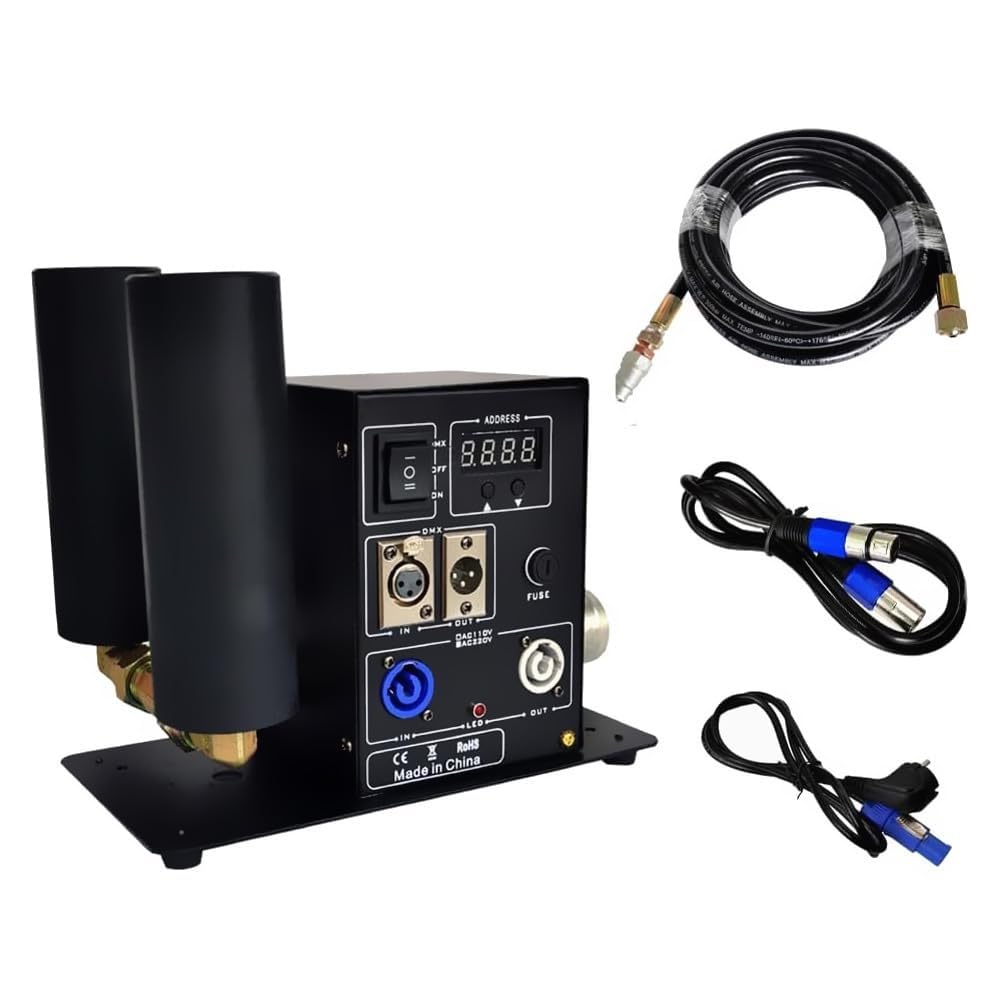 Doppelrohr CO2-Jet Machine Nebelmaschine,Professionelle Gas Nebelmaschine CO2 mit 6m-Schlauch,Einstellbarem Winkel und 5–6 m Strahlhöhe für DJ-Konzerte,Partys,Geburtstage und Hochzeiten