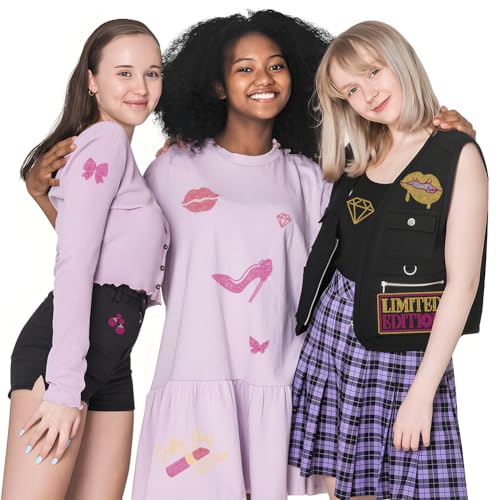 Autocollants thermocollants à repasser strass pour customiser vêtement fille