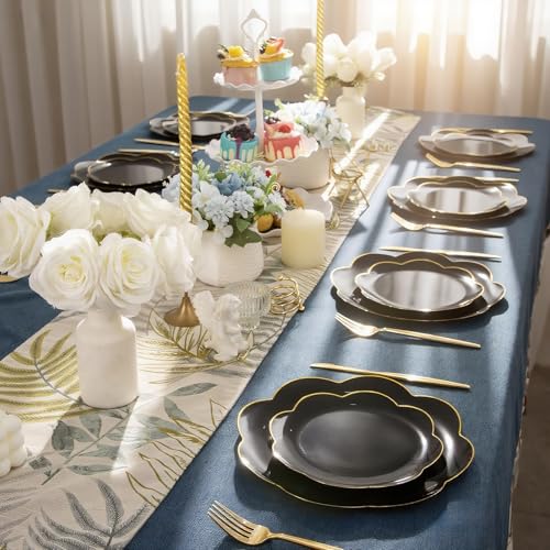 Save on 60 Pcs Black & Gold Plastic Plates with Code QUKMB5MI - Image 6
