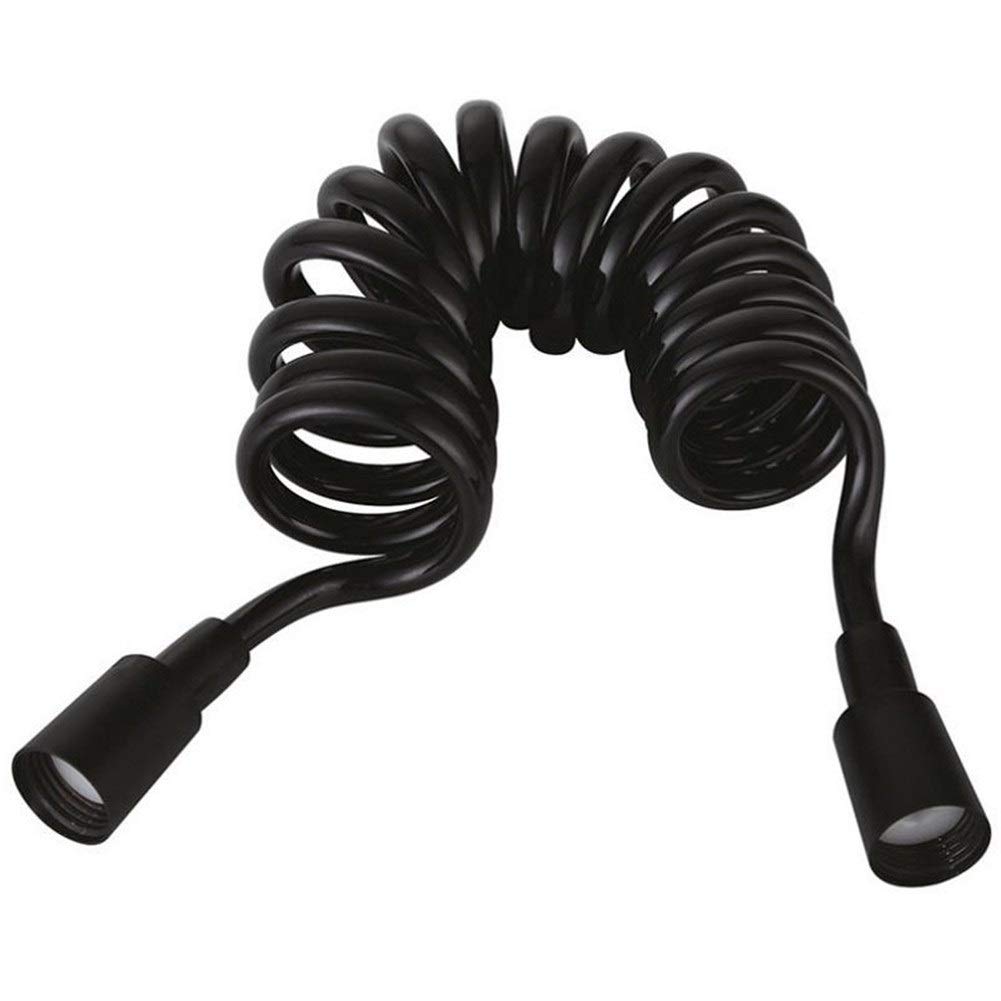 Gkirqvpe Svart Shower Hose, Pvc Spring Flexible Retractable Shower Toilet Bidet Hose, Black And Gray, 150-300Cm