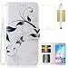 Galaxy S6 Case,Galaxy S6 Wallet Case,CASELAND [Premium Pattern] Wallet Stand PU Leather Fashion Design Flip Cover Case For Samsung Galaxy S6 [White Flower]