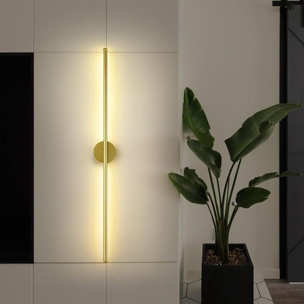 Generico StrisciLED Moderna Lineare in Alluminio Lunga Applique da Parete Lampade da Interno Sottili per Bagno Corridoio Soggiorno Sfondo Camera da Letto Comodino Bar Lampada a Muro