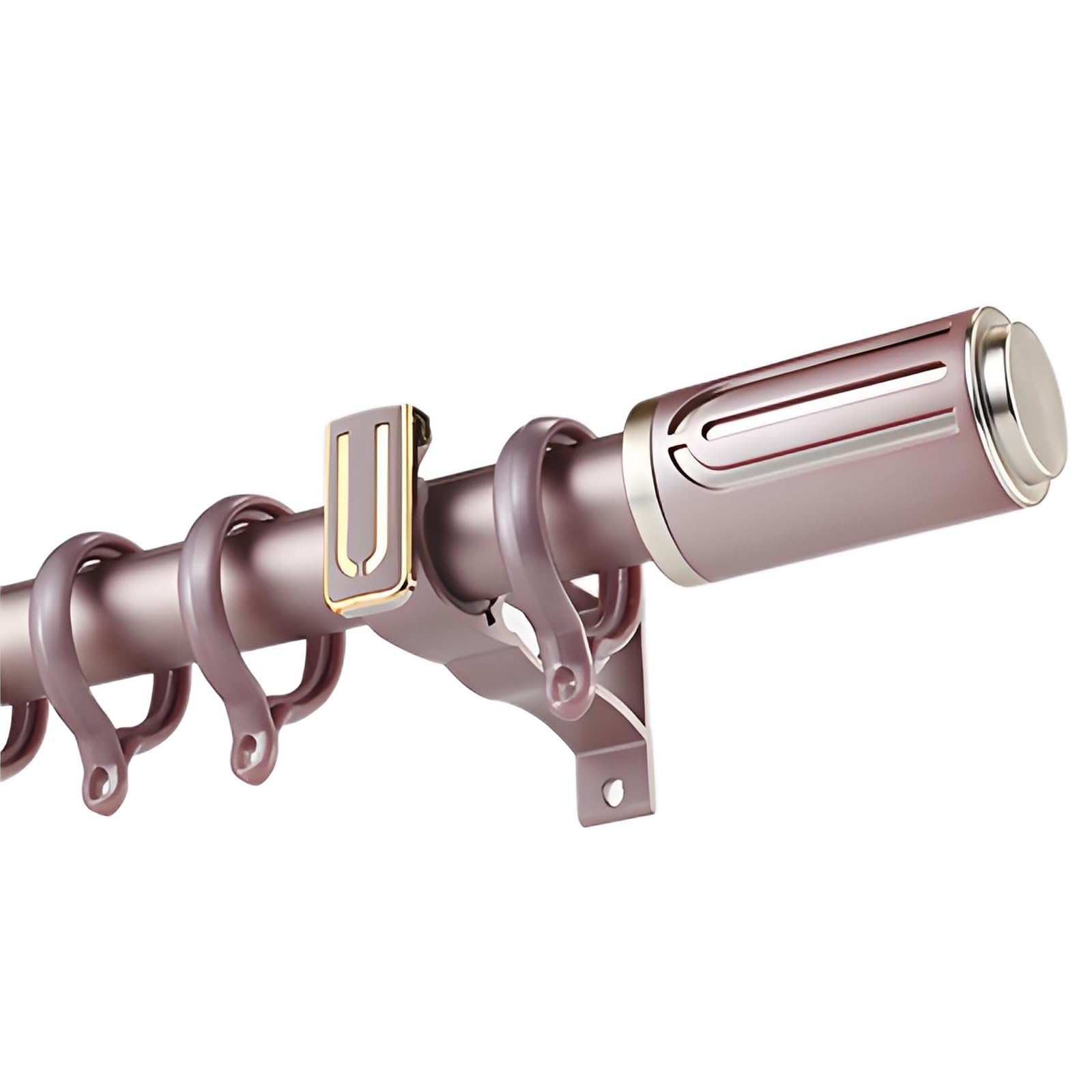 Asta per tenda a pacchetto con doppio portante, antiruggine, regolabile, con terminale decorativo, versatile per esterni, patio, camera da letto e soggiorno (rosa, 150 cm)