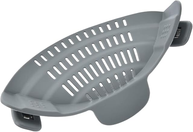 Clip-on Silicone Strainer Hands-Free Pan Strainer Food Snap Strainer for Draining Food in Most Pots
