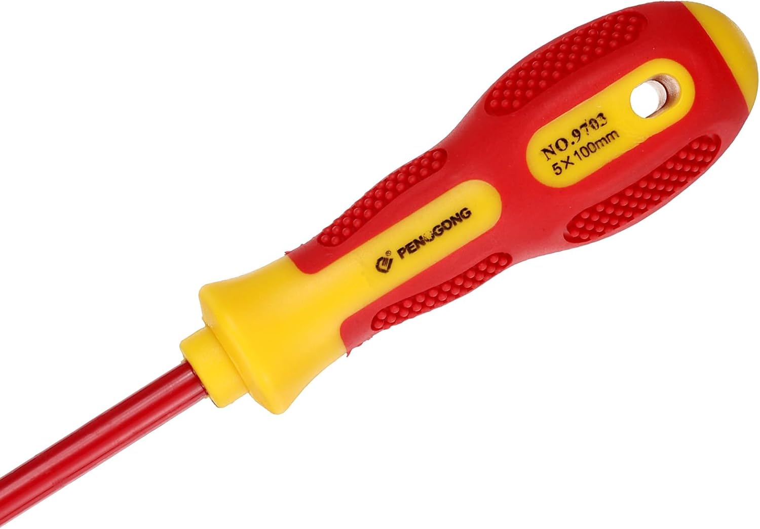 uxcell 2pcs 1000v Insulated Electrician Screwdriver 5x100mm CR-V Magnetic Slotted Flat Head Insulation Screwdrivers