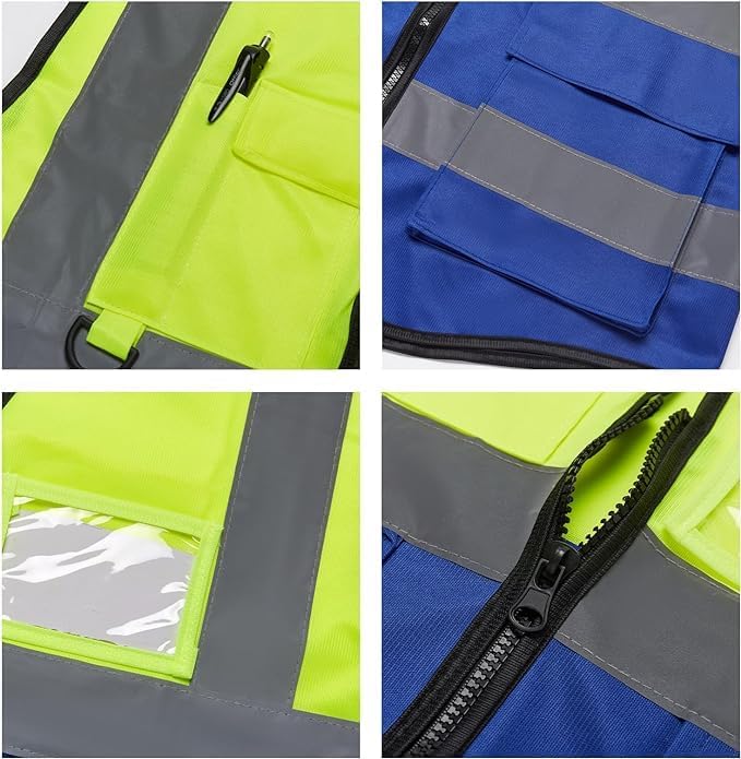 Miniatura 2 de BeautyWill Chaleco de seguridad personalizado con logotipo, clase 2 personalizado de alta visibilidad, ropa de trabajo protectora para exteriores