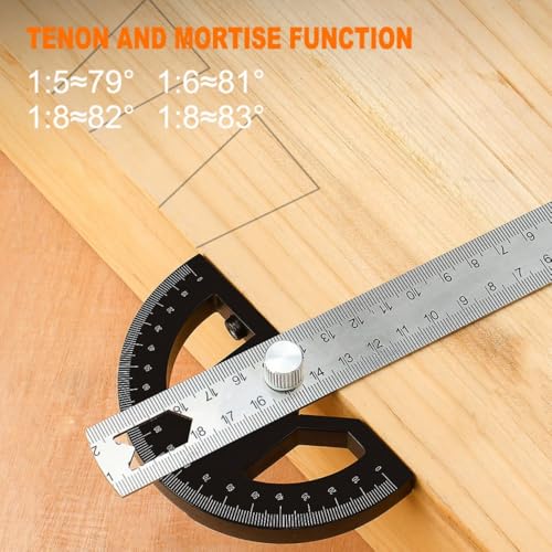 Regla medidora ángulos madera ABS 8 pulgadas miniatura 6