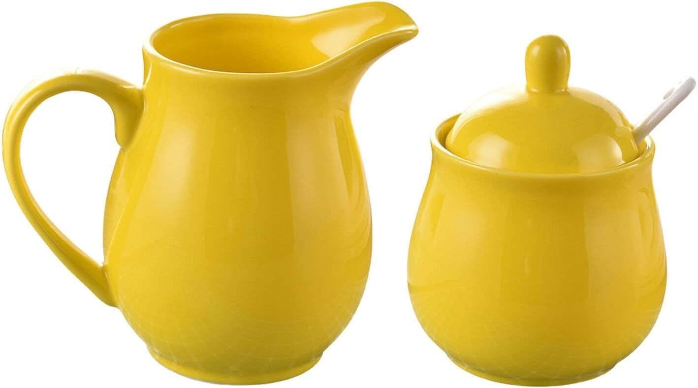 Zuccheriera, zuccheriera con coperchio e lattiera, lattiera, set e pentola (rosso, 0 litri)